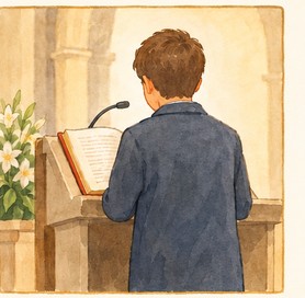 Illustration de l'étape 7 de la messe : La première lecture