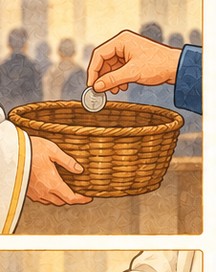 Illustration de l'étape 16 de la messe : La quête
