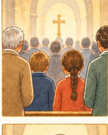 Illustration de l'étape 23 de la messe : Notre Père
