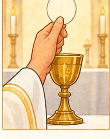 Illustration de l'étape 26 de la messe : « Heureux les invités »