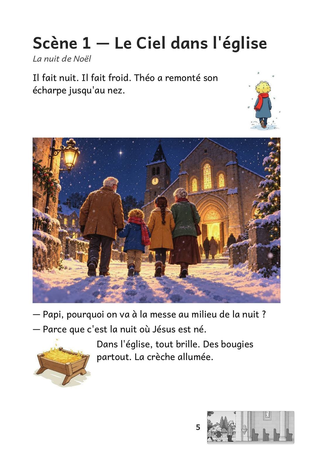 Page 5 : début de la scène 1, « Le Ciel dans l'église »